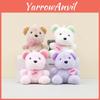 Cute Heart-shaped Bear Plush Keychain Fluffy Teddy Bag Pendant Stuffed Toy