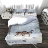 Wolf Howling At Moon Comforter Bedding,Kids Teens Green Galaxy Universe Animal Quilt Cover Set Included:Duvet Cover Pillowcase