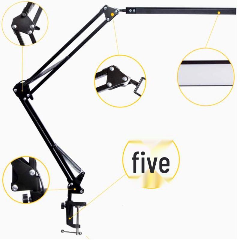 LED Desk Lamp: Long Arm, Foldable, Eye Protection for Reading, Beauty, Manicure, Tattoo