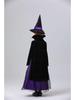 Schwarz-Violettes Hexen-Vampir-Kostüm für Erwachsene und Kinder - Perfekt für Halloween und Bühnenauftritte