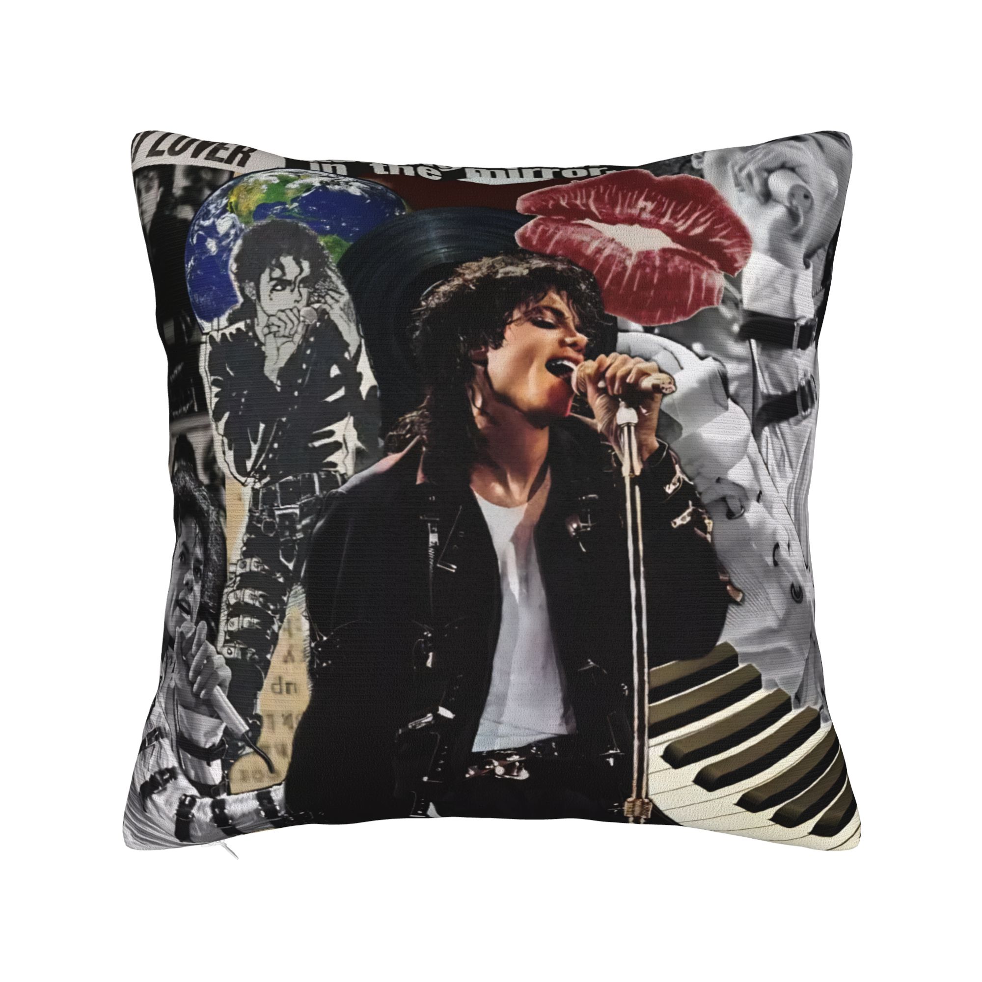 Tonnika Chen Unisex Mj Michael Jackson Pillowcase Printing Polyester Cushion Cover Decorative Pillow Case Cover Seat Square 40X40cm