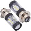 2Pc 80W Xenon White Led Motorbike Atv Headlight Fog Light Bulb 6500K P15D