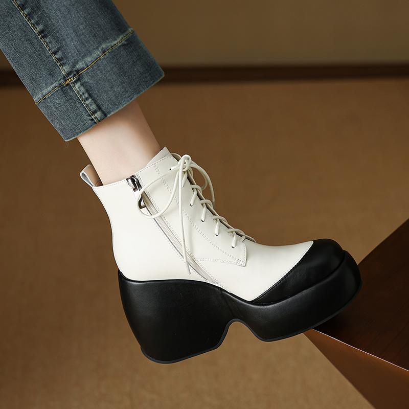 Fashion 2025 NEW Autumn Women Boots Women Shoes Round Toe Chunky Heel Boots for Women Motorcycle Platform Boots high heels