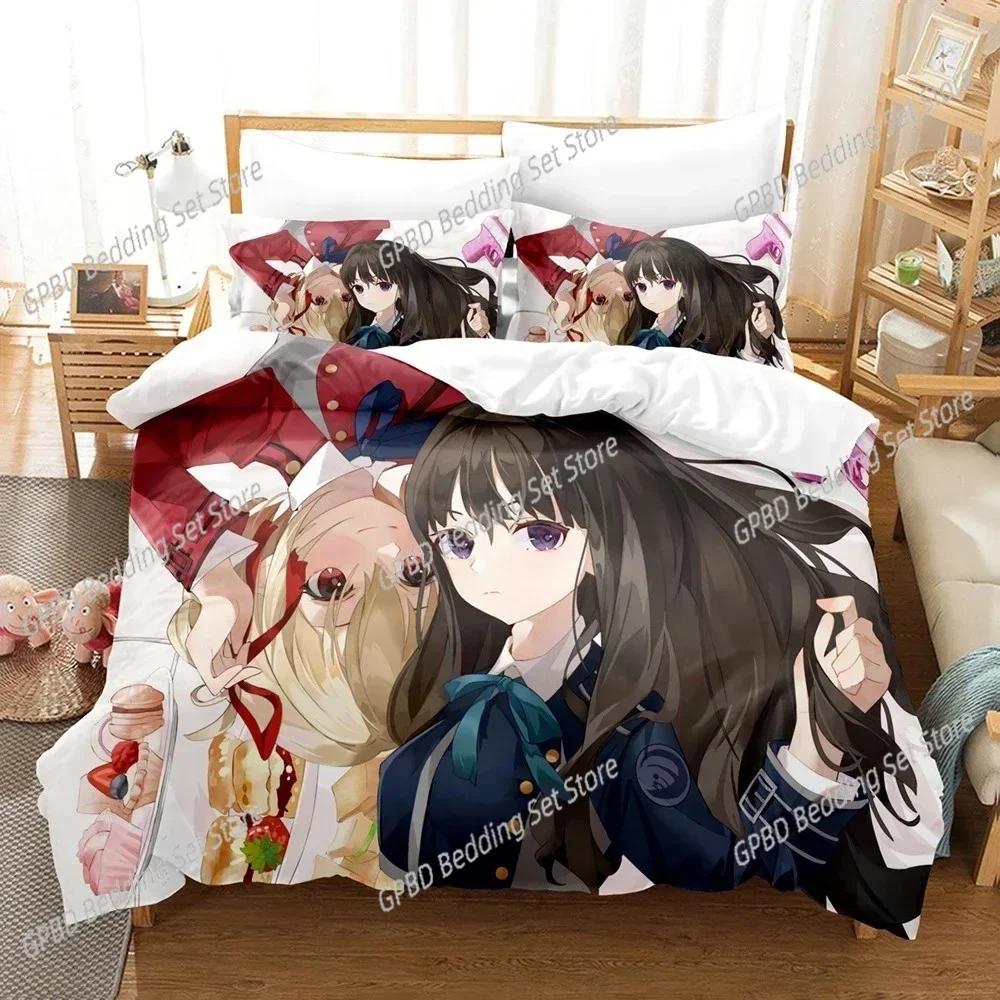 Anime Lycoris Recoil 3D NEW Duvet Cover Pillowcase Bedding Set Adult Boy Girl Bedroom Decoration Children Single Double Large
