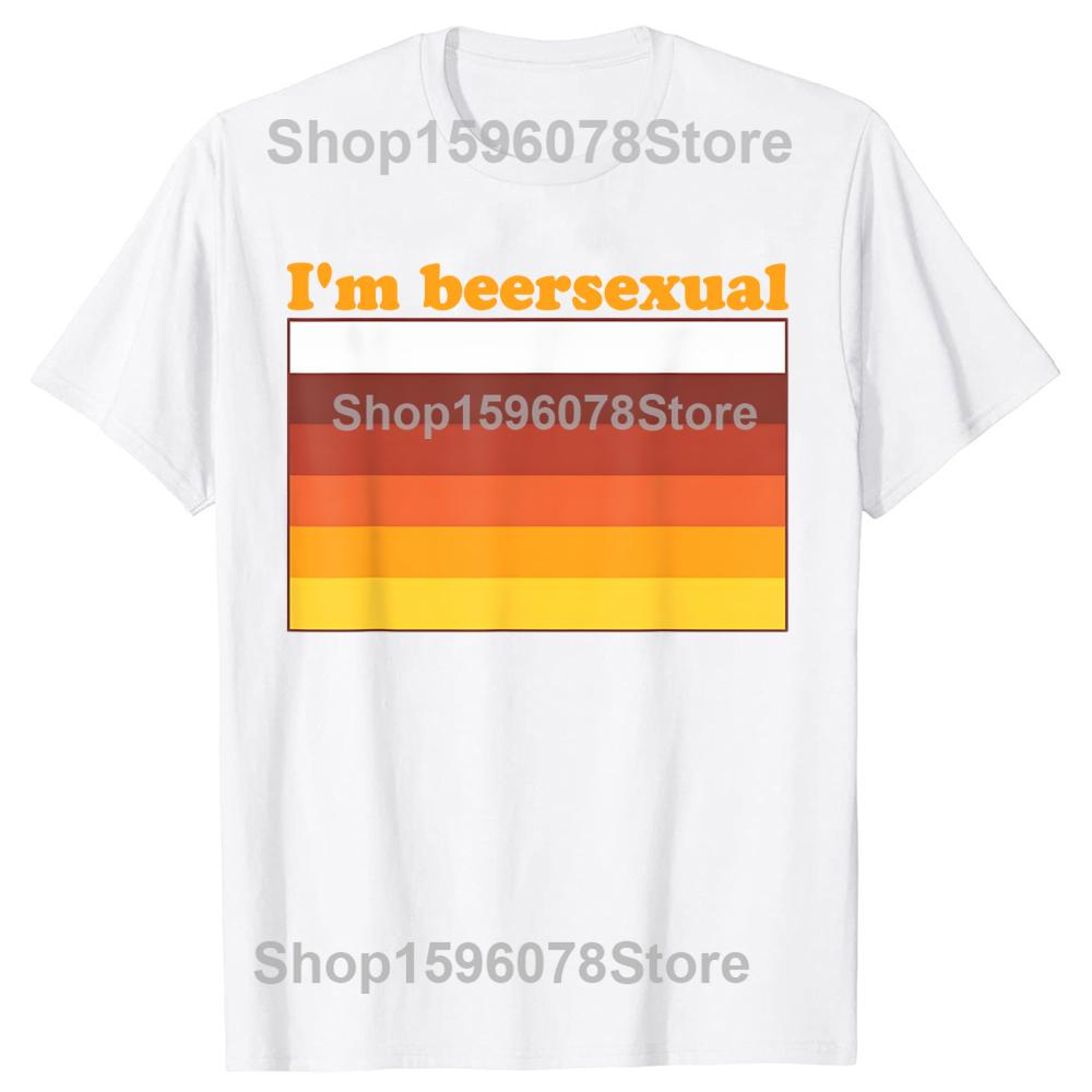 Lustig Ich bin Biersexuell Biertrinken LGBTQ Pride T-Shirts Herren Humor Streetwear T-Shirt Kurzarm Unisex Locker Rundhals Kleidung