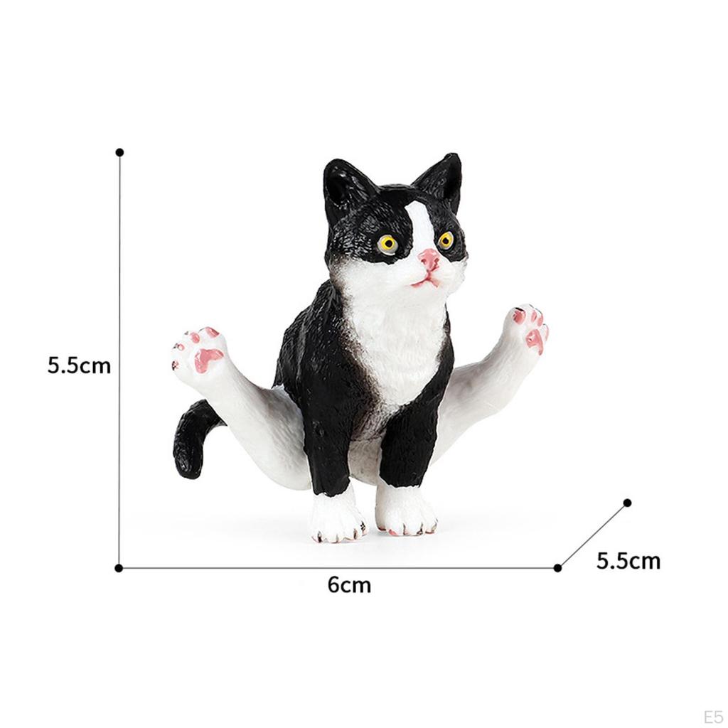 Cat Figurines Artifical Realistic Small Figures Toy, Figurine for Decor Birthday Gift Cake