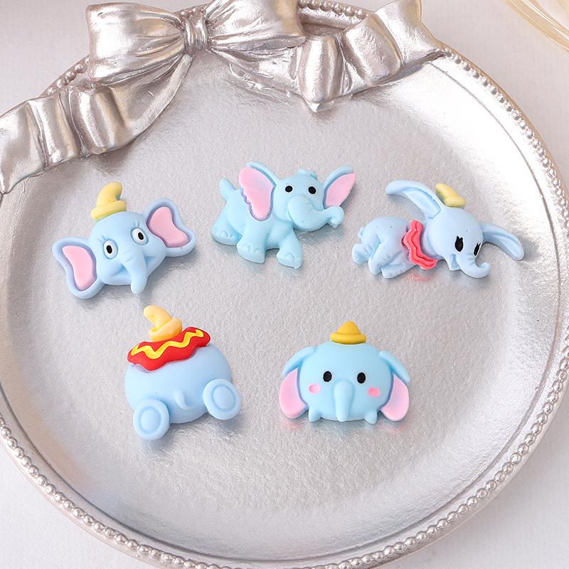 Popular Cartoon Elephant Resin DIY Phone Case, Hair Clip, and Water Cup Sticker Decorations