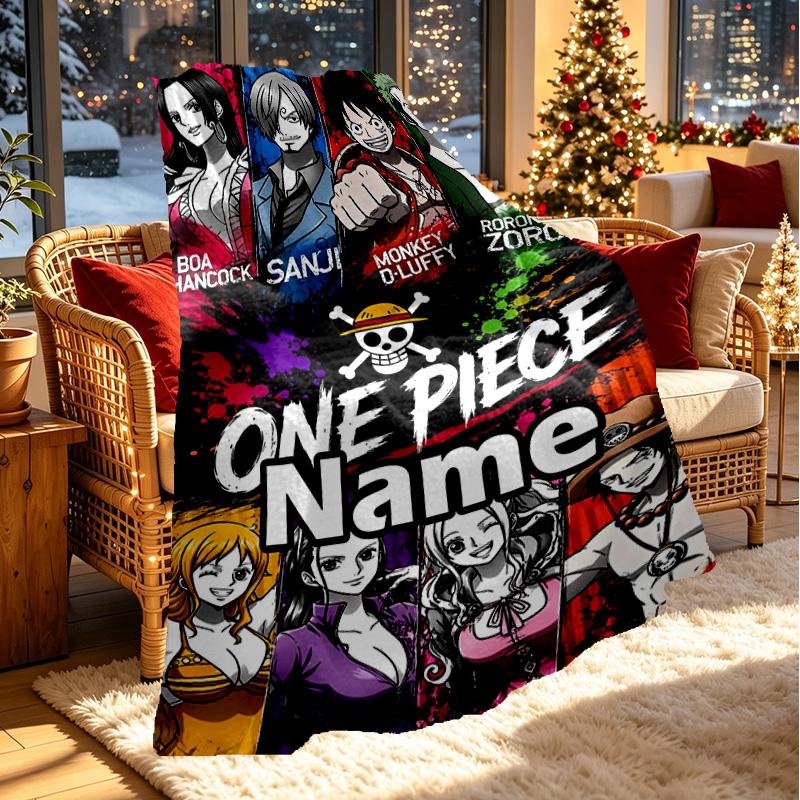 Custom Name Personalized One Piece Print Blanket, Home Decor, Bedroom, Sofa, Camping, Couch, Gifts for Birthday Christmas