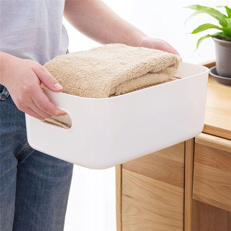 J1UL1N Plastic Storage Box Office, Home, Kitchen, Neat Organizer White Plastic Studio Storage Basket