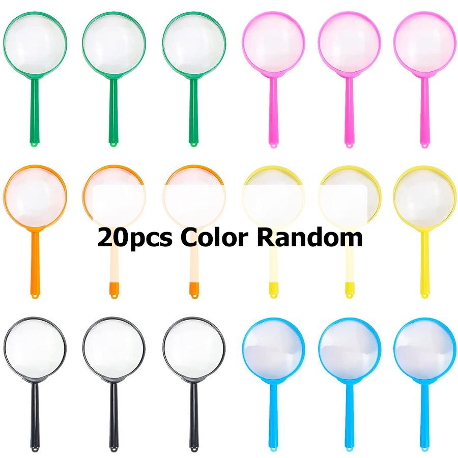 

20/40pcs 5cm Mini Plastic Magnifier Creative Desktop Reading Assistant Colorful Mini Handheld Magnifier Office Desk Ornament