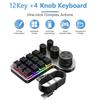 12 Keys 4 Knobs Mechanical Macropad RGB USB Wired/Bluetooth-Compatible Photoshop Gaming Keypad Hot-swap Red Switch for Photoshop