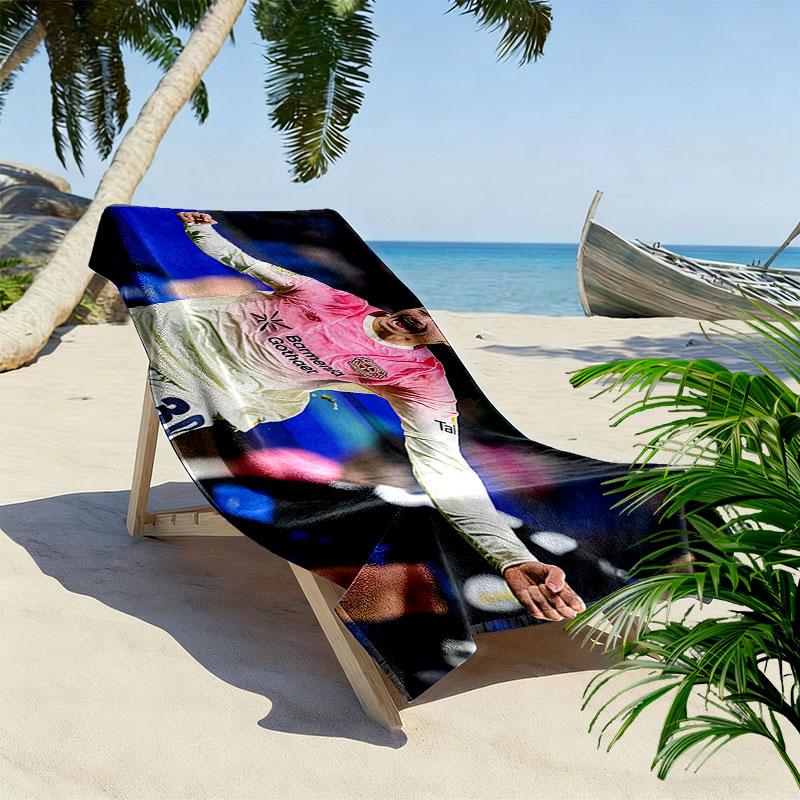 Ibrahim Maza Print Strandtuch, Großes Weiches Schnelltrocknendes Handtuch für Strand Camping Schwimmen