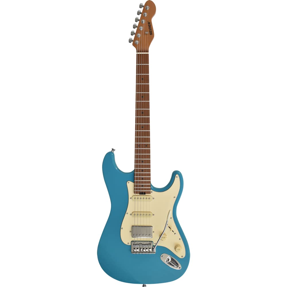 SELDER Electric Dark Blue Case and Shielded Cable ST-33RM/DB Stratocaster-Type Guitar, (Soft Included)