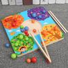 Wooden Matching Color Bead Game Children Hand Eye Coordination Educational Toy