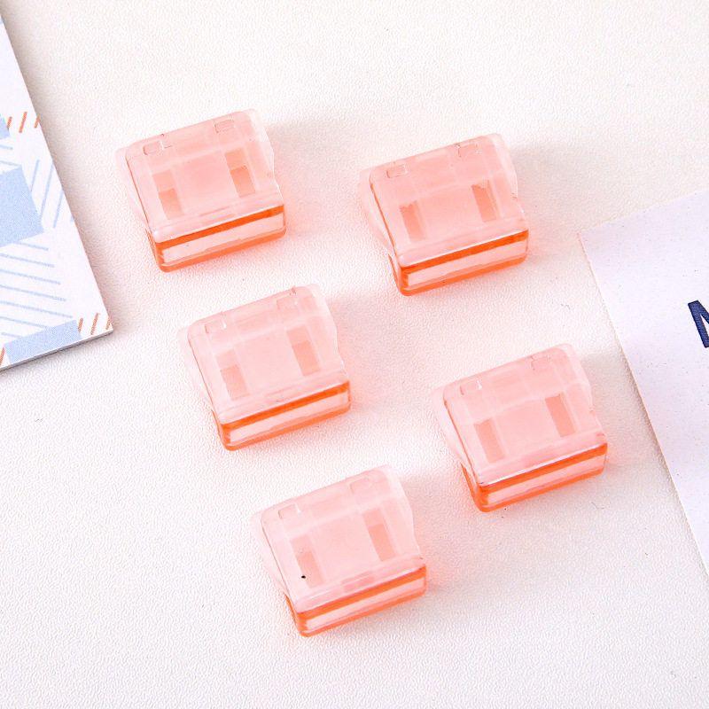 

Fixed Test Paper Book Page Storage Clip Nail Bill Book Clip Transparent Push Clip Multifunctional Seamless Binding Good-looking Office Stationery [Candy Color Push Clip] 5 Bags - Pink