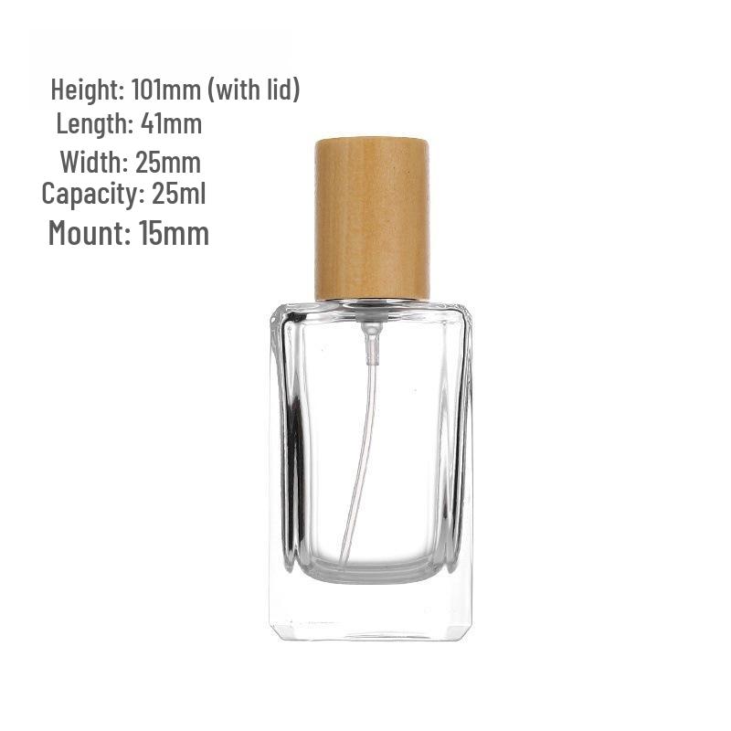 50ml Transparent Glass Square Perfume Spray Bottle - Empty Cosmetic Decanter