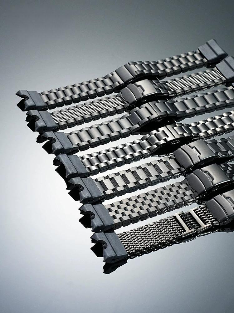 GG B100 Modified Metal Watch Strap For Casio G-SHOCK 3rd Generation Little Mud King 5594 GG-B100-1A Men Stainless Steel Band