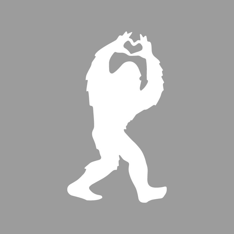 Sasquatch love inspiration heart creative&funny stickers for cartoon fans&lover,high quality for car trucks motorcycles & laptop