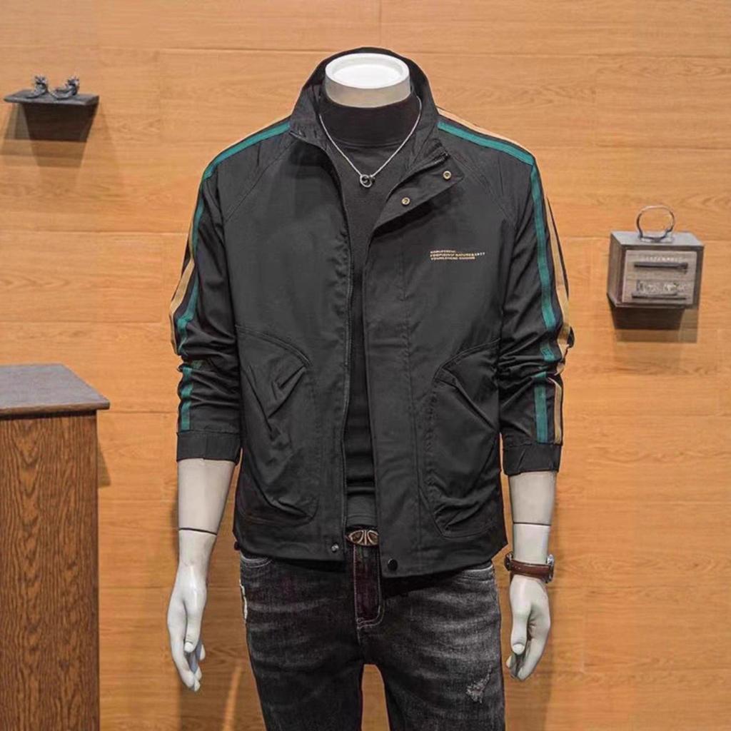 Spring Men's Jacket Stand-up Collar Top New Trend Slim-fitting Versatile Short Tooling Jacket