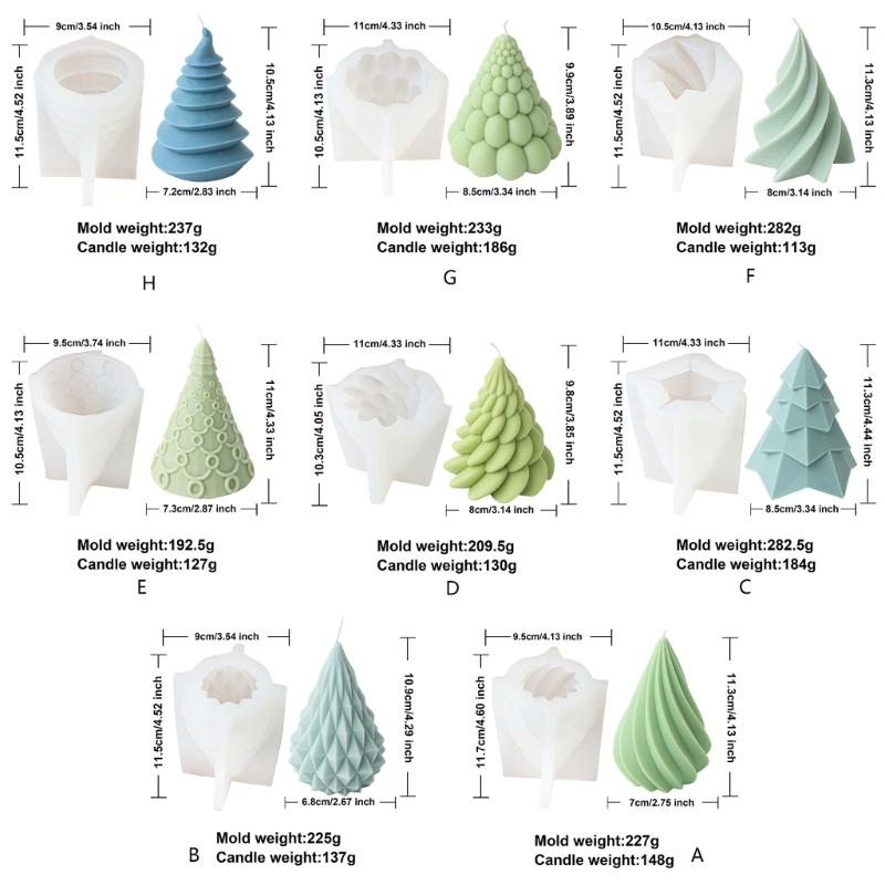 Flexible Silicone Mold Handmade Scented Candle Mould Geometric Christmas Tree Aromatherapys Mold Home Decorations