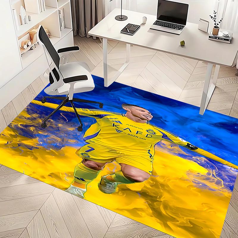 1pc Cristiano Ronaldo Print Area Rug - Soft, Washable Non-Slip Indoor Mat, Living Room, Home Office Decorative Rug,Office Decorative