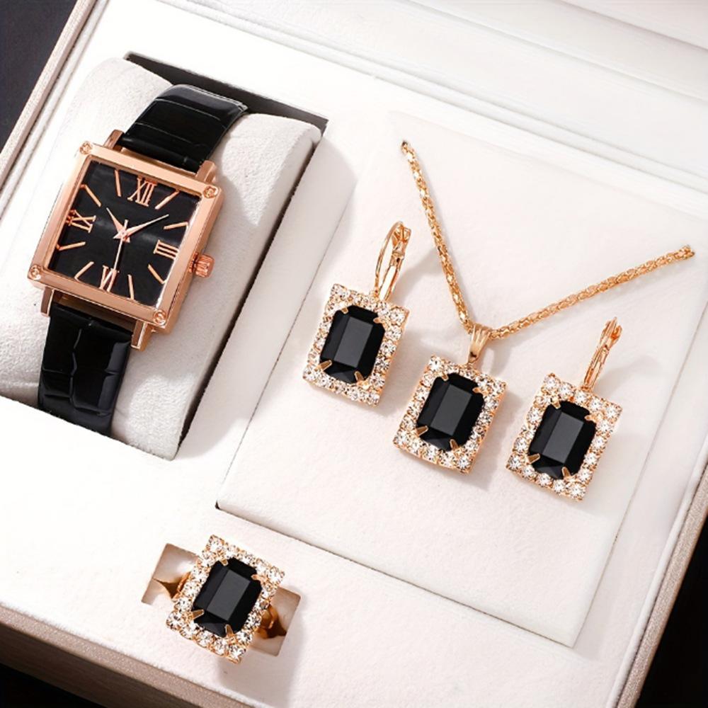Popular Luxury Set, Bracelet Watch, Diamond-Encrusted Women'S Five-Piece Gift Box, Quartz Watch