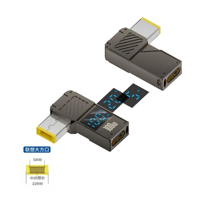 USB C auf Gleichstrom 100W PD Typ C Buchse auf Stecker Verbinder Mit Digitalanzeige für Monitore Spannungen Strom Leistung