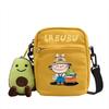 LABUBU canvas bag LABUBU peripheral small square bag doll nylon canvas lightweight simple versatile crossbody bag