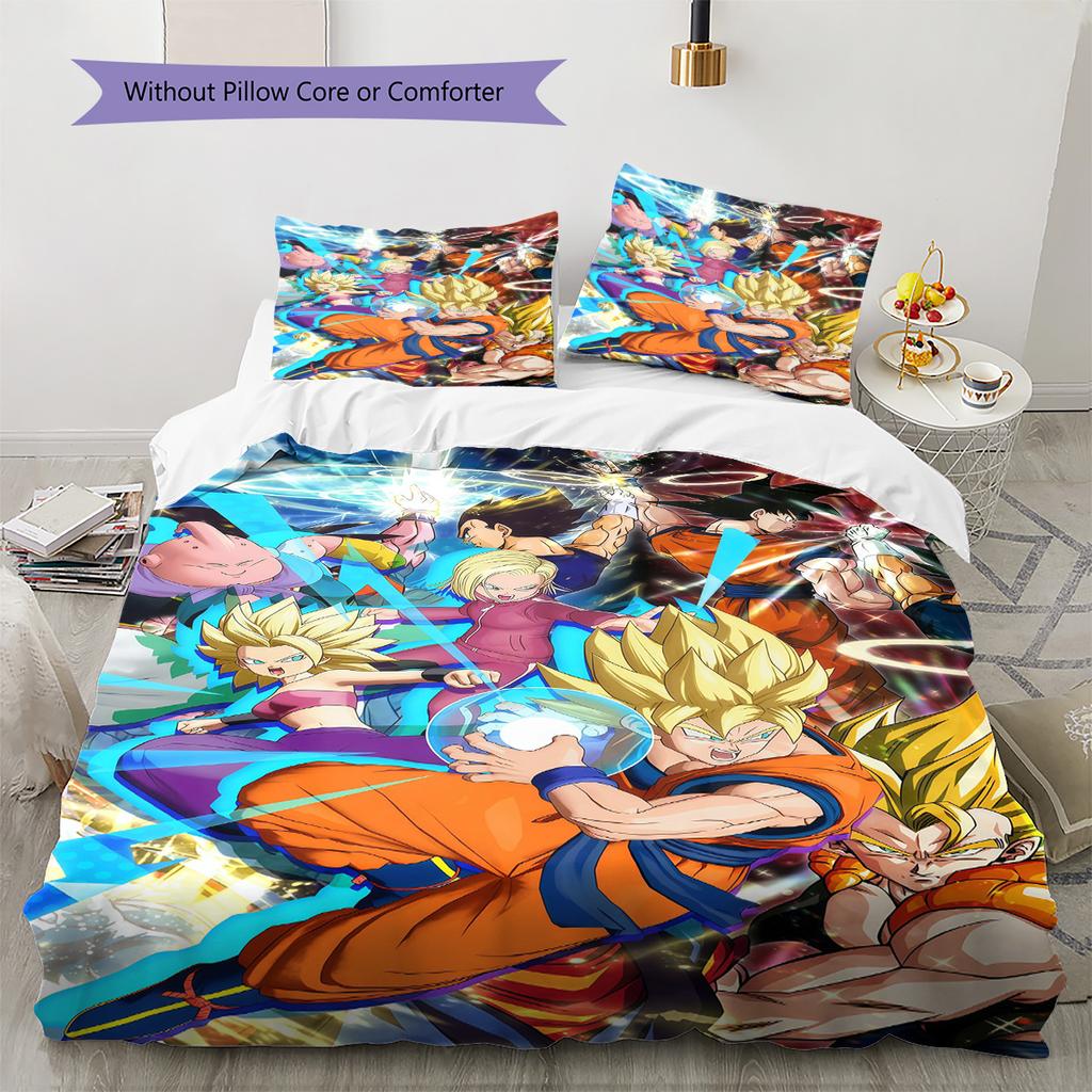 Dragon Ball Creative Bedding Set Comfortable Duvet Cover Pillowcases Lightweight for Bedroom