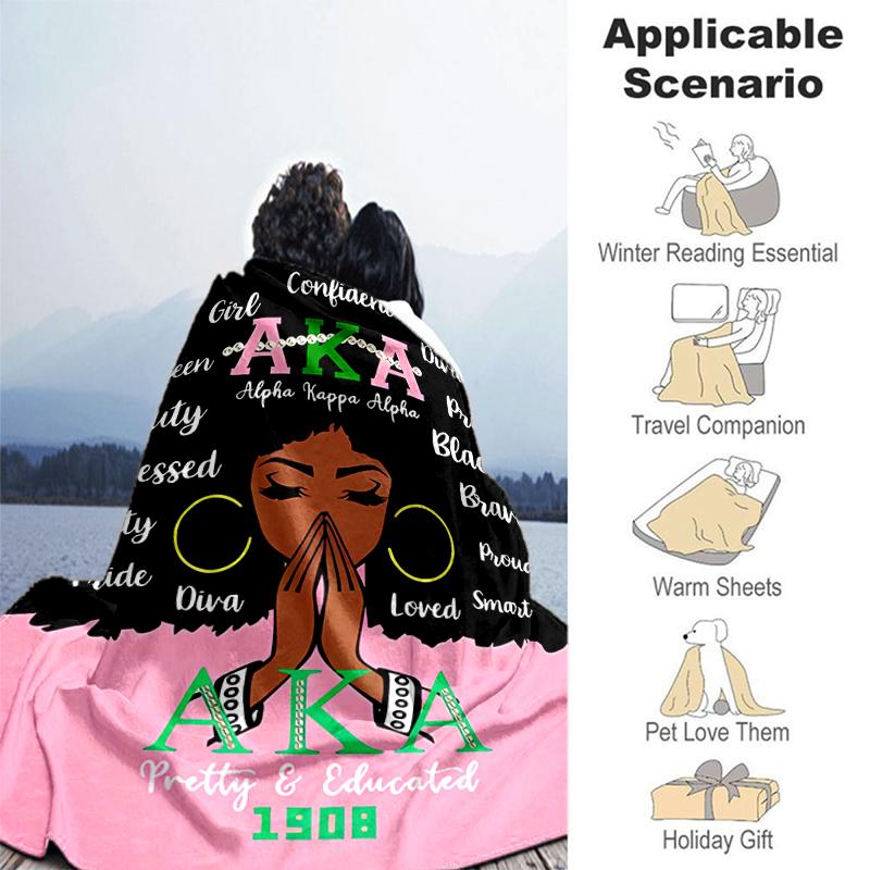 1pc Blanket AKA logo2 Print Design, Lightweight Blanket for Sofa, Bed- Soft &Warm, Gift for All Seasons like Christmas, Halloween