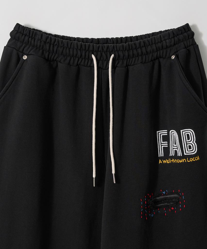Gameoncheupaeb Washed Hand Stitch Sweatpants (Black)