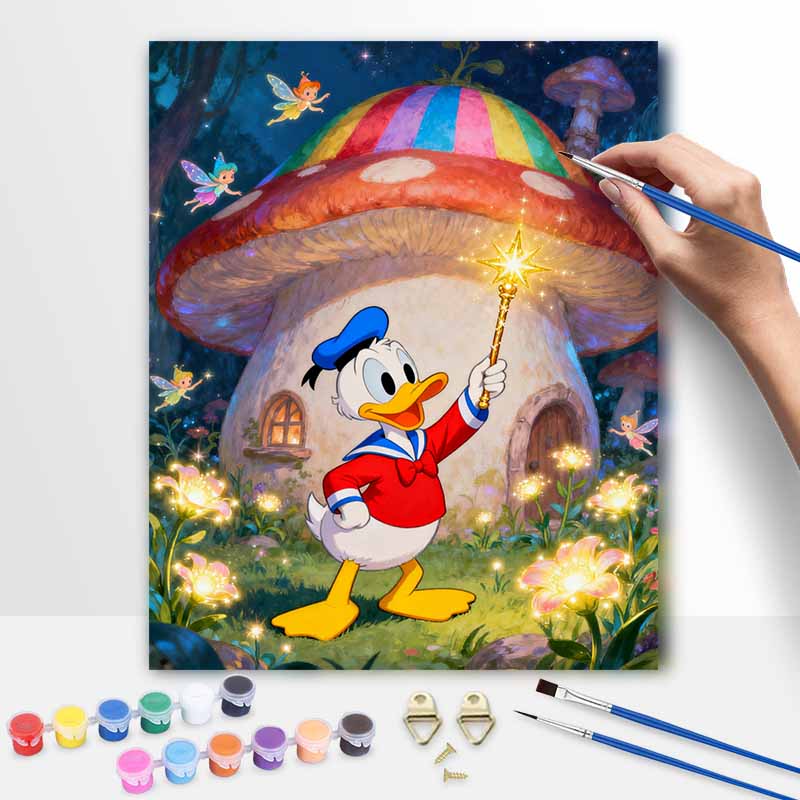 Disney Digital Oil Painting Art Kit Magic Duck Fairy Forest Handmade Coloring Painting Home Decor