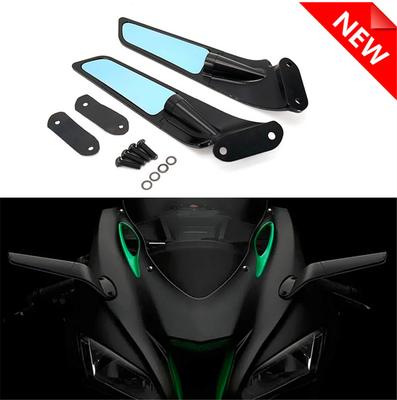 CNC Wind Swivel Wing Rearview Side Mirror For Kawasaki Ninja 400 650