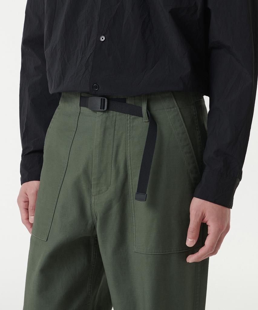 MUSINSA STANDARD Back Satin Wide Belted Fatigue Pants [Khaki]