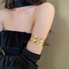 Personality Stainless Steel Irregular Glossy Liquid Metal Wide Opening Bangles Arm Ring for Women High Quality Designer Jewelry