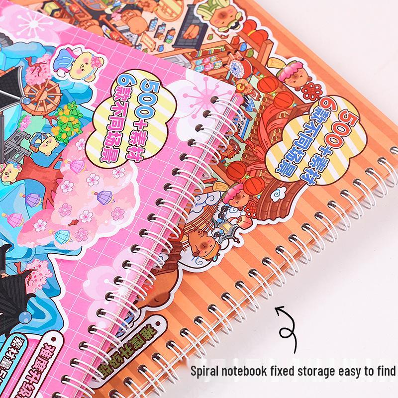 3D Stacked Scenery Sticker Book 2.0: No-Cut PET Miniature Scene with Upgraded Difficulty