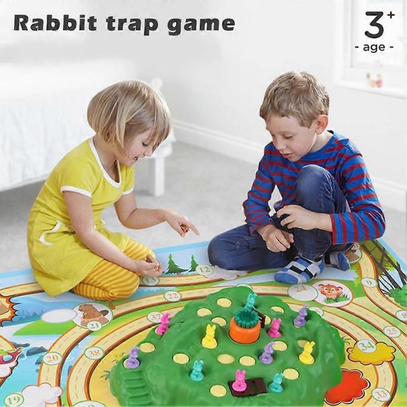 For Funny Bunny Game Set 3D Action Board Game For Kids Family Party With 16 Rabbit Tokens 24 Cards