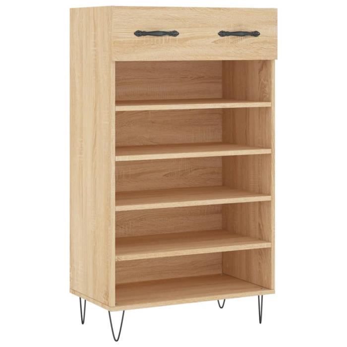 VidaXL Shoe Cabinet Sonoma Oak 60x35x105cm Engineered Wood 829607