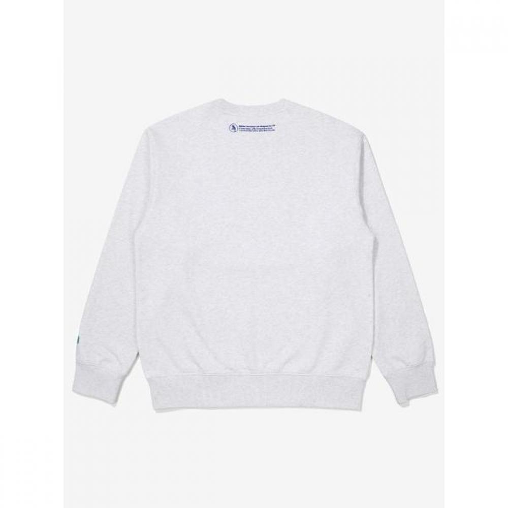 Animal Embroidery Patch Sweatshirt Melange Gray
