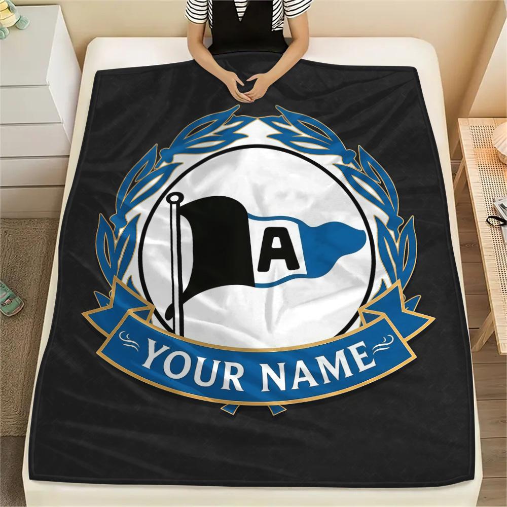 Custom Name Arminia Bielefeld Flannel Blanket, High quality Comfortable for All Seasons, Home Decor, Warmth and Comfort