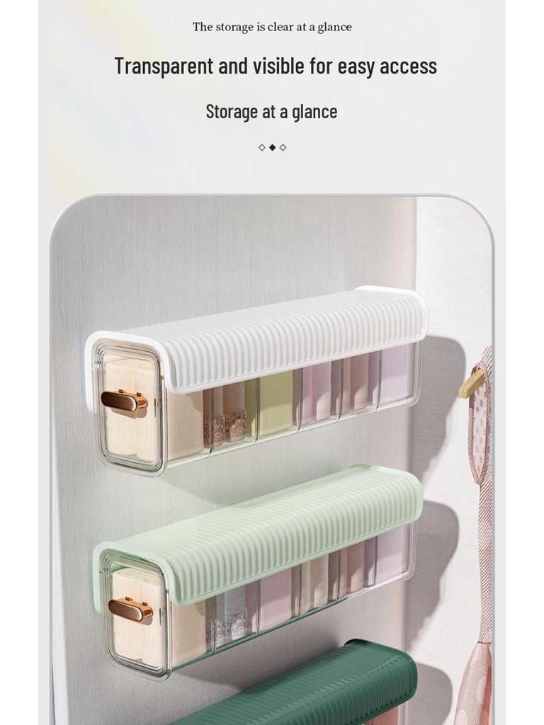 Bez wiercenia, ścienny pojemnik do przechowywania bielizny, skarpetek, kabli do transmisji danych i różnych drobiazgów