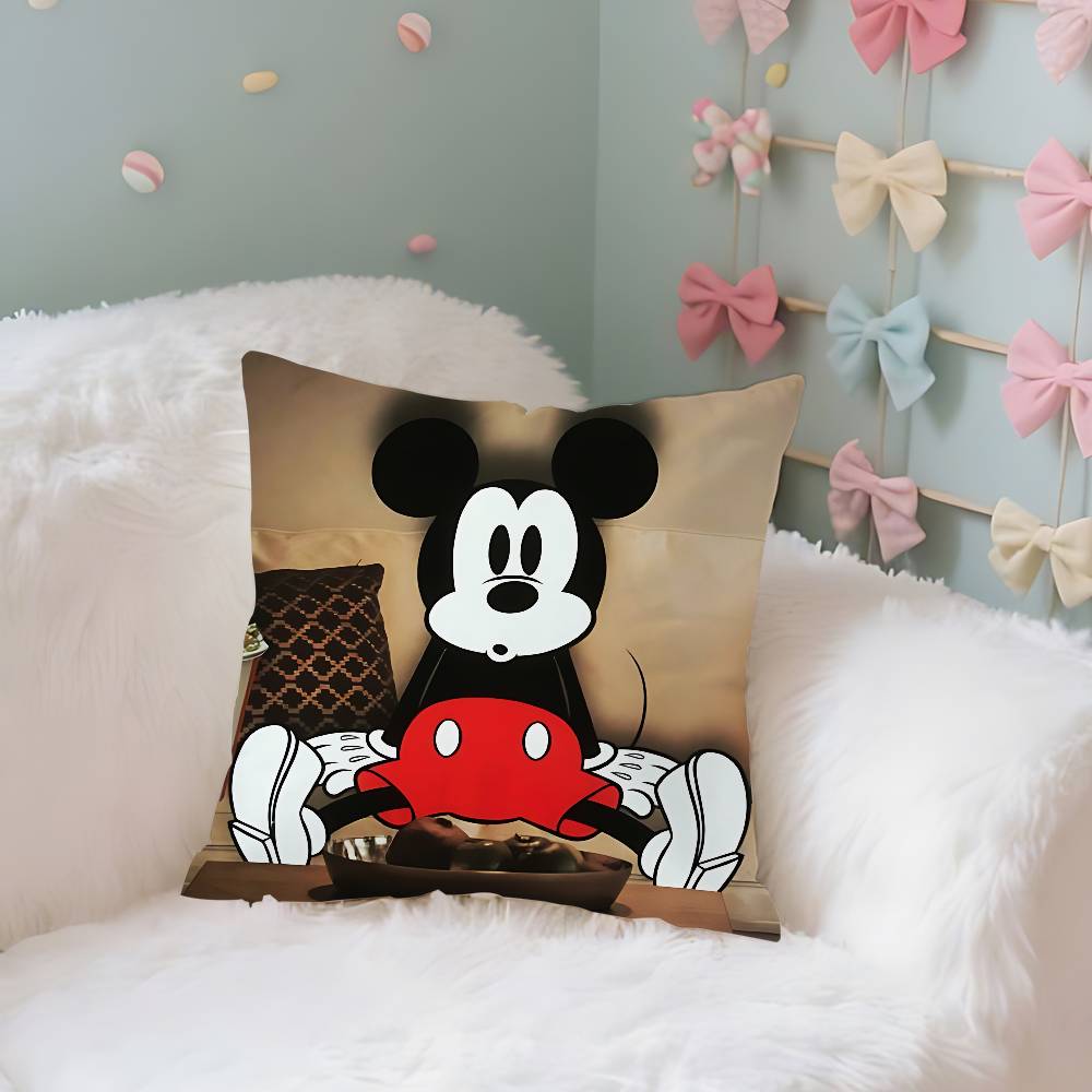 Mickey And Friends Case Plush Fabric Soft Pillowcase Double Sided Print Cushion Cover Household Gifts