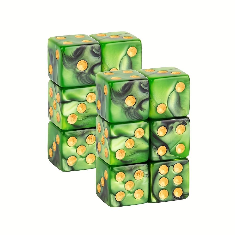 

10 шт. Цветные кубики Набор 6-гранных кубиков, Стандартные 6-гранные кубики с черным шнурком для хранения для настольных игр, вечеринок, обучения математике, классной комнаты