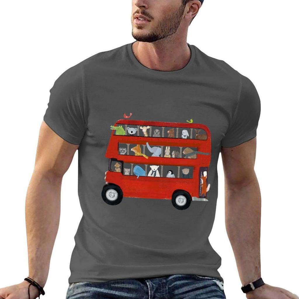 The Big Little Red Bus Tshirt Big Size Short Sleeve Casual Top