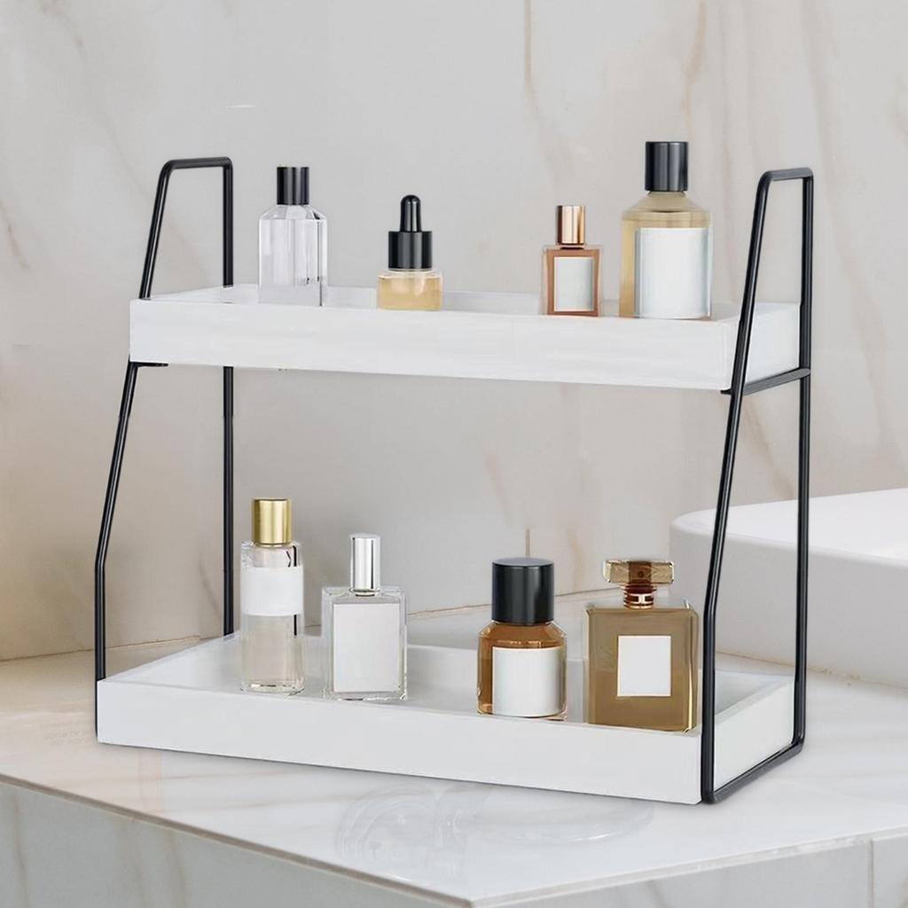 Bathroom Counter Organizer 2 Tier Decor Multipurpose Makeup Skincare Shelf Perfume for