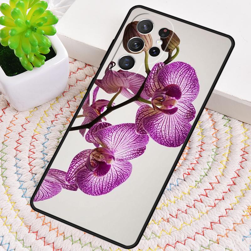Orchid Flowers Colorful Silicone Phone Case For Samsung Galaxy note 10 pro S26 S25 S24 S23 S22 S21 Plus S25Ultra Capa Cover