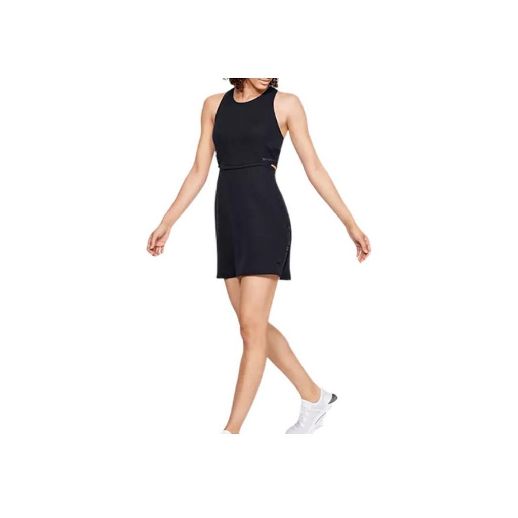 Under Armour Elastic Quick-Dry Breathable Casual Sports Back Hollow Sleeveless Dress Women Dresses Black 1329139-001
