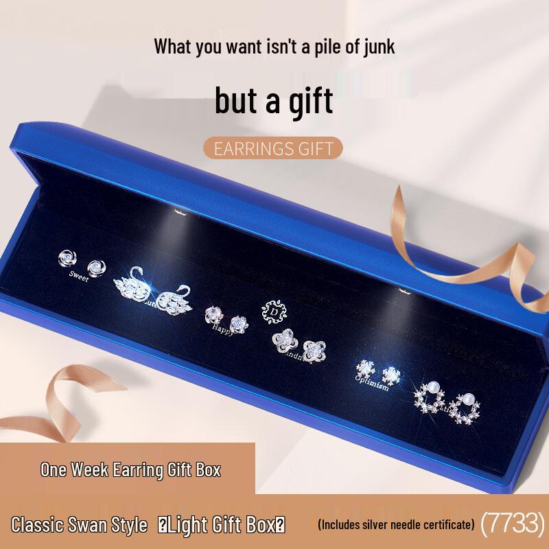 Sterling Silber Damen Ohrclips und Ohrstecker Set - Perfekt für Wochentage, Geburtstage oder Weihnachtsgeschenke.