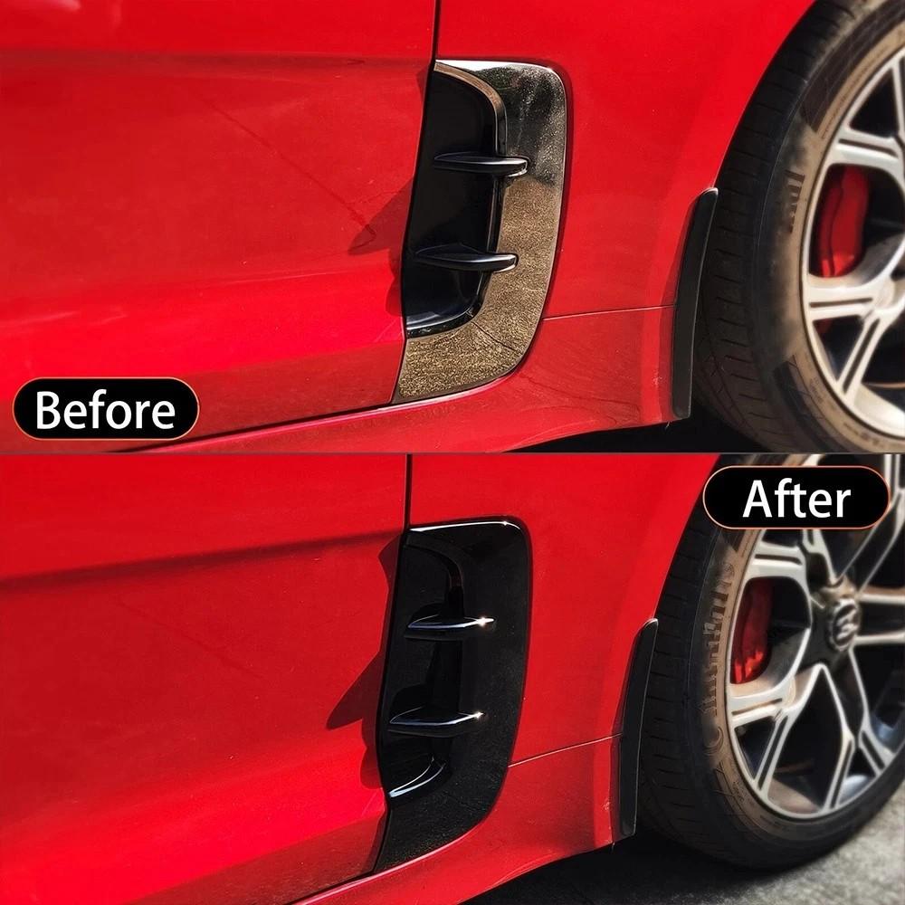 2x Front Side Fender Air Vent Cover Trim Gloss Black for Kia Stinger 2017-2023
