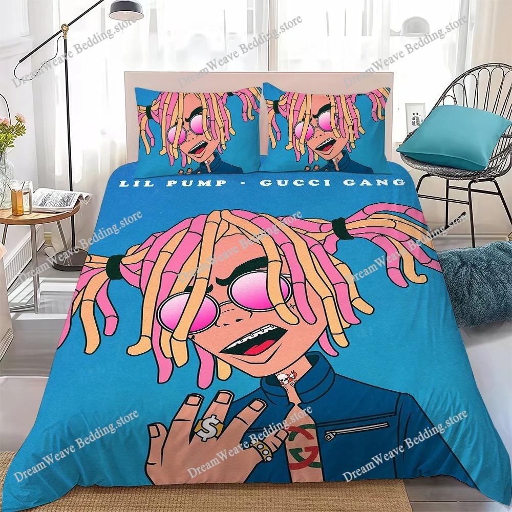 Rapper L-Lil P-Pump Duvet Cover Set Home Style Bedding Soft Laundry Cotton Bed Student Dormitory Gift